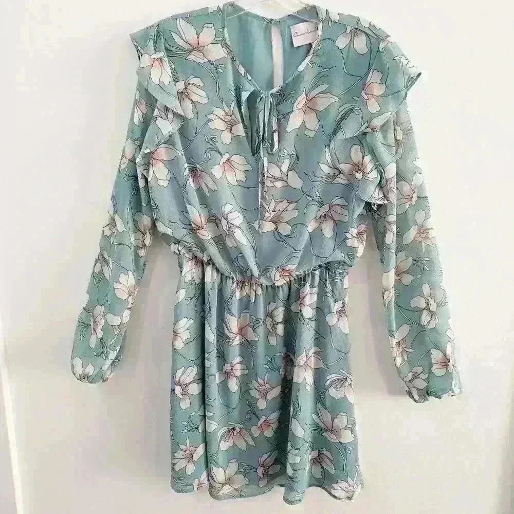 CHARLES Henry Floral long sleeve dress Size Medium - Picture 2 of 8